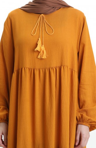 Tiered Collar Layered Dress 4107-14 Mustard 4107-14
