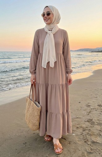 Tiered Collar Layered Dress 4107-17 Mink 4107-17