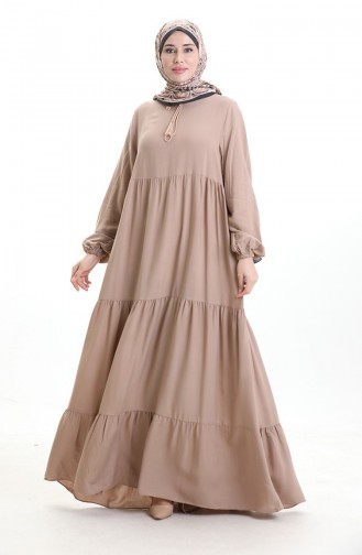 Tiered Collar Layered Dress 4107-17 Mink 4107-17