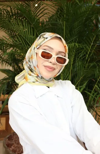 Floral Pattern Scarf 70332-01 Yellow 70332-01