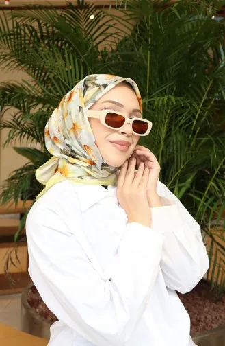 Floral Pattern Scarf 70332-01 Yellow 70332-01
