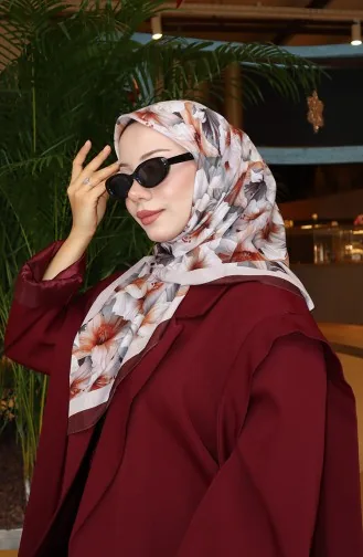 Sjaal Met Bloemenpatroon 70332-06 Bruin 70332-06