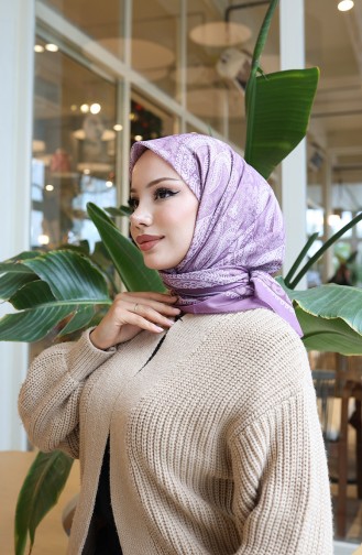 وشاح شرنقة قطني منقوش 70337-02 أرجواني 70337-02