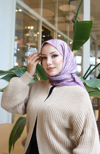 وشاح شرنقة قطني منقوش 70337-02 أرجواني 70337-02