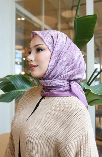 وشاح شرنقة قطني منقوش 70337-02 أرجواني 70337-02