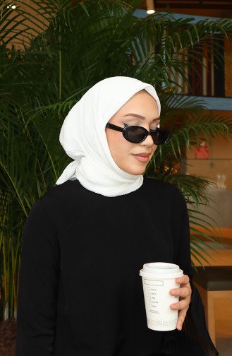 Plissee-Schal 70345-02 Ecru 70345-02