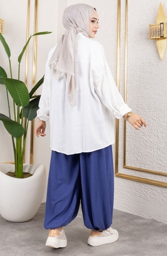 Shalwar-Hose Mit Elastischer Taille 0001-05 Hellblau 0001-05