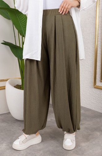 Shalwar-Hose Mit Elastischer Taille 0001-08 Khaki 0001-08