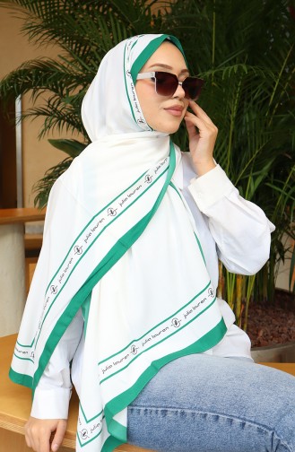 Stripe Detailed Shawl 70340-02 Green Ecru 70340-02