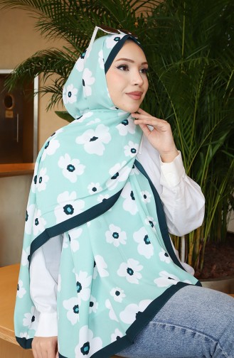 شال كابري بنقوش زهرية 70341-02 أخضر زمردي أخضر مائي 70341-02