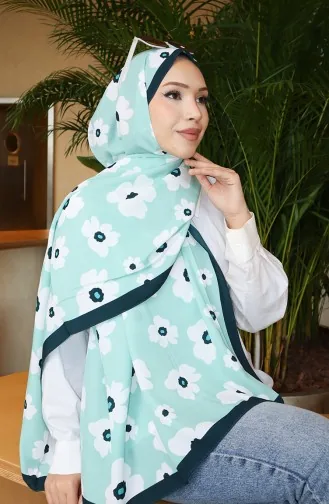 شال كابري بنقوش زهرية 70341-02 أخضر زمردي أخضر مائي 70341-02