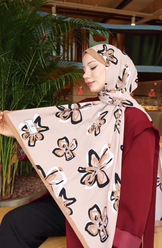 Capri-Schal Mit Blumenmuster 70344-01 Brauner Nerz 70344-01