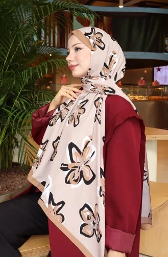 Capri-Schal Mit Blumenmuster 70344-01 Brauner Nerz 70344-01