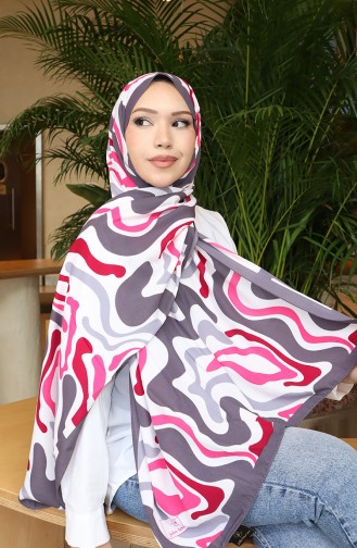 Gestreepte Capri-sjaal 70352-01 Grijsroze 70352-01