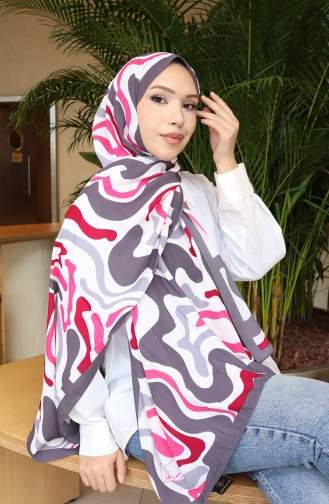 Gestreepte Capri-sjaal 70352-01 Grijsroze 70352-01