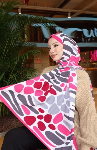 Desenli Capri Şal 70356-01 Pembe Gri