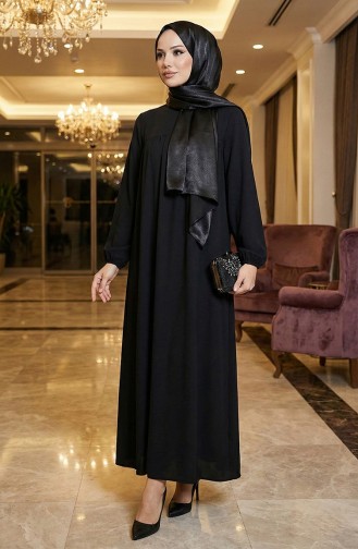Robalı Elbise 4109-02 Siyah