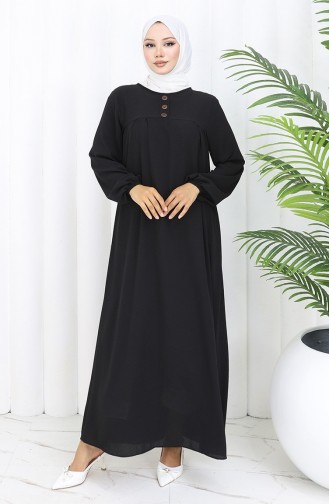 Robalı Elbise 4109-02 Siyah