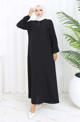 Robalı Elbise 4109-02 Siyah