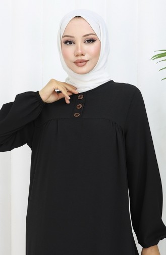 Robalı Elbise 4109-02 Siyah