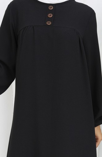 Robalı Elbise 4109-02 Siyah