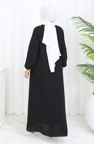 Robalı Elbise 4109-02 Siyah