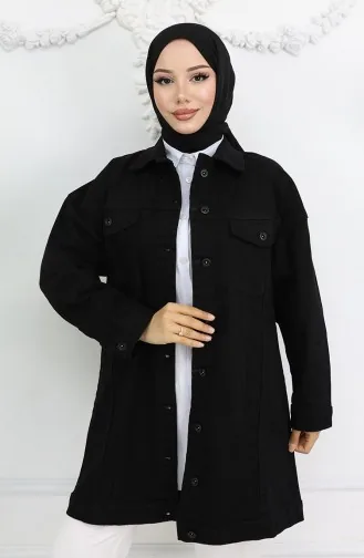 Oversize Kot Ceket 2746-01 Siyah