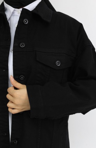 Oversize Kot Ceket 2746-01 Siyah