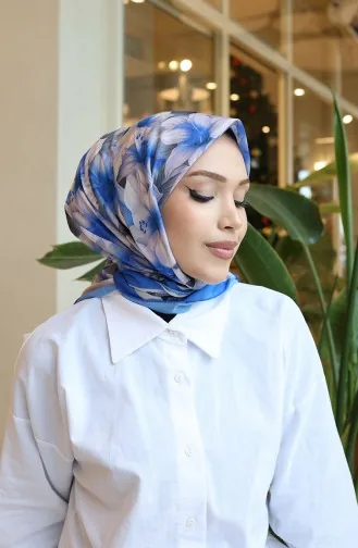 Schal Mit Blumenmuster 70332-04 Blau 70332-04