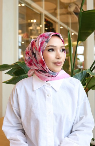 Floral Pattern Scarf 70332-10 Pink 70332-10