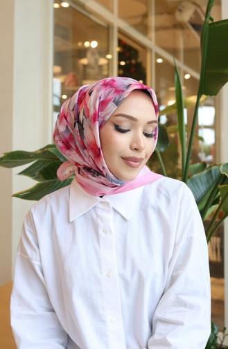 Floral Pattern Scarf 70332-10 Pink 70332-10