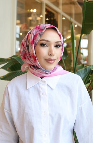 Floral Pattern Scarf 70332-10 Pink 70332-10