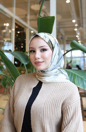 Écharpe Cocon En Coton à Motif Floral 70333-12 Jaune 70333-12