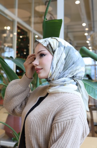 Écharpe Cocon En Coton à Motif Floral 70333-12 Jaune 70333-12