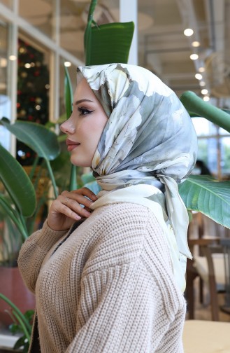 Écharpe Cocon En Coton à Motif Floral 70333-12 Jaune 70333-12