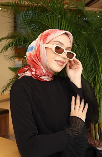 Gemusterter Baumwoll-Kokonschal 70334-03 Ziegelrot 70334-03