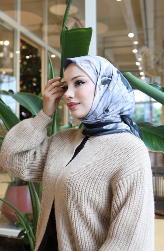 Cotton Patterned Cocoon Scarf 70335-06 Black Earth 70335-06