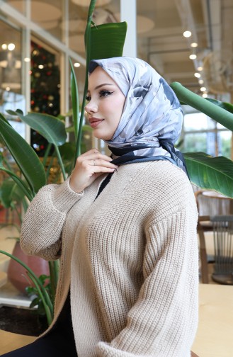 Cotton Patterned Cocoon Scarf 70335-06 Black Earth 70335-06