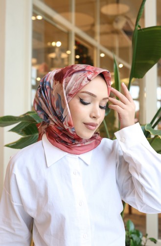 Cotton Patterned Cocoon Scarf 70335-10 Onion Peel Dried Rose 70335-10