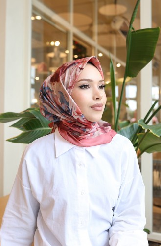 Cotton Patterned Cocoon Scarf 70335-10 Onion Peel Dried Rose 70335-10