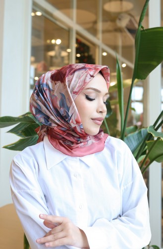 Cotton Patterned Cocoon Scarf 70335-10 Onion Peel Dried Rose 70335-10