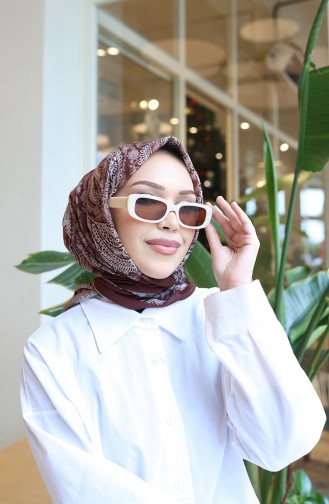 وشاح شرنقة قطني منقوش 70337-14 بني 70337-14