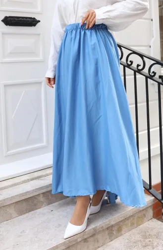 Jupe Coupe Décontractée à Taille élastique 0227-01 Indigo 0227-01