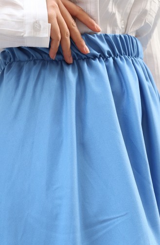 Elastic Waist Relaxed Fit Skirt 0227-01 Indigo 0227-01