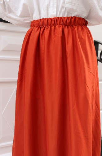 Relaxte Rok Met Elastische Tailleband 0227-02 Terracotta 0227-02