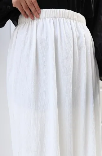 Jupe Coupe Décontractée à Taille élastique 0227C-02 Écru 0227C-02