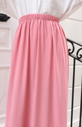 Relaxed Fit Skirt With Elastic Waistband 0227C-03 Pink 0227C-03