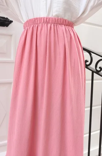 Jupe Coupe Décontractée à Taille élastique 0227C-03 Rose 0227C-03