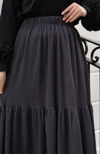 Relaxed Fit Skirt With Elastic Waistband 0227C-04 Smoke Grey 0227C-04