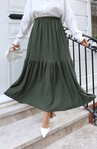 Relaxte Rok Met Elastische Tailleband 0227C-05 Khaki 0227C-05